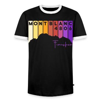 Mont Blanc Finisher Alpiniste Chamonix Montblanc - T-shirt contrasté Homme - noir/blanc - Devant - AI Model Female 172 light (172cm) & AI Model Male 178 light (178cm)