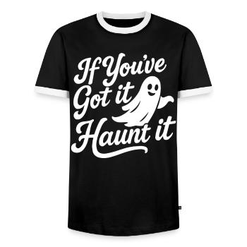 Gruselige Jahreszeit Lustiger Spruch Süßer Geist Halloween - Männer Kontrast-T-Shirt - Schwarz/Weiß - Vorne - AI Model Female 172 light (172cm) & AI Model Male 178 light (178cm)