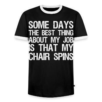 Certains jours, la meilleure chose à propos de mon travail - T-shirt contrasté Homme - noir/blanc - Devant - AI Model Female 172 light (172cm) & AI Model Male 178 light (178cm)