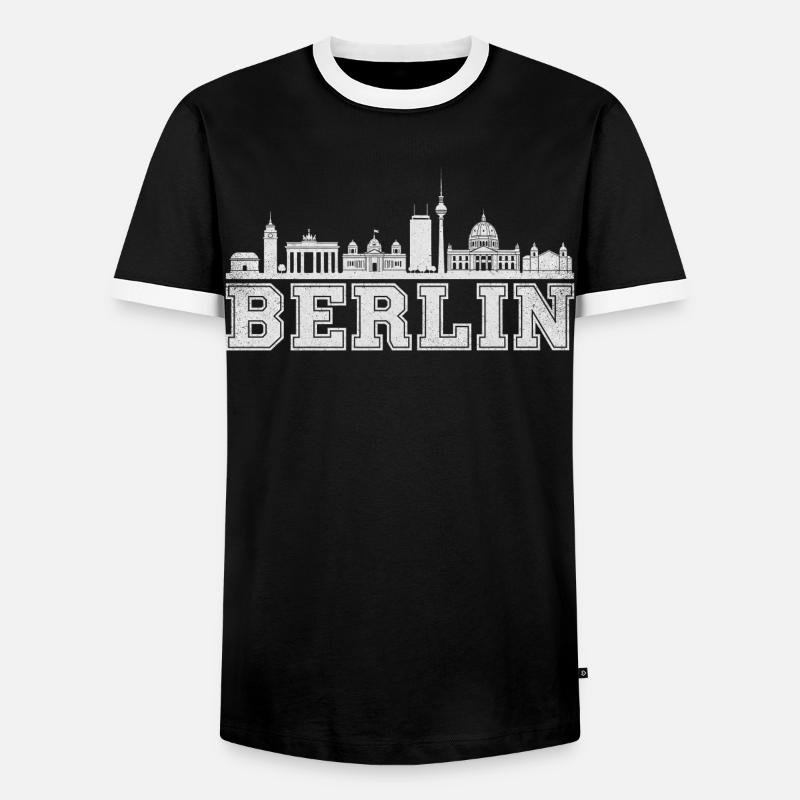 Berlin Skyline Retro - Männer Kontrast-T-Shirt - Schwarz/Weiß