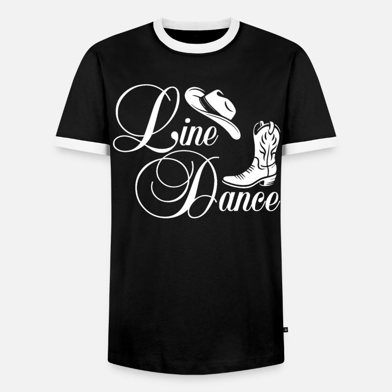 Line Dance Western Script - Männer Kontrast-T-Shirt - Schwarz/Weiß