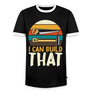 Ich kann das bauen DIY - Männer Kontrast-T-Shirt - Schwarz/Weiß - Vorne - AI Model Female 172 light (172cm) & AI Model Male 178 light (178cm)