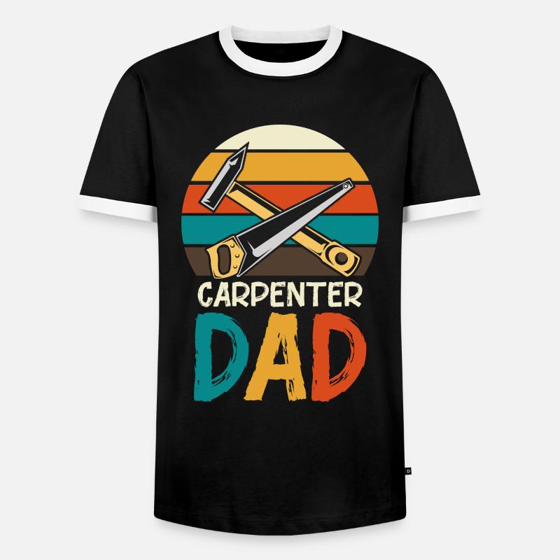 Carpenter Father Retro Tools - Men's Ringer Shirt - black/white