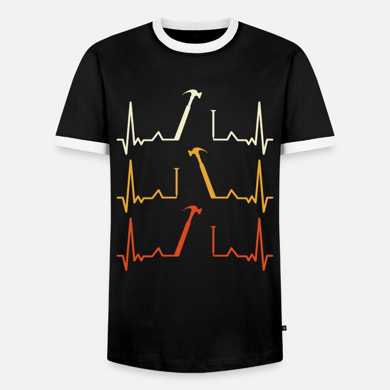 Herzschlag Hammer Muster - Männer Kontrast-T-Shirt - Schwarz/Weiß