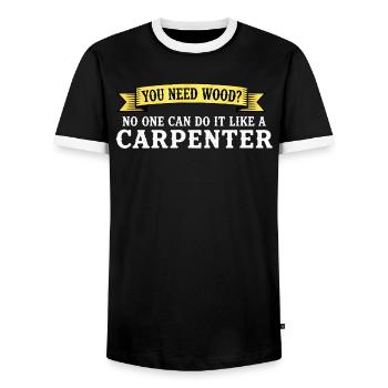 Vous avez besoin du dicton du charpentier des bois - T-shirt contrasté Homme - noir/blanc - Devant - AI Model Female 172 light (172cm) & AI Model Male 178 light (178cm)