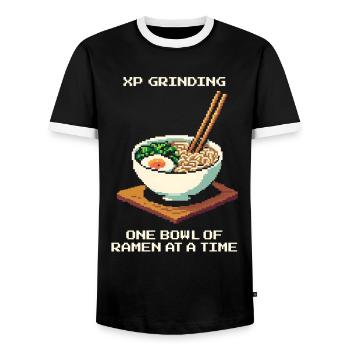 XP-Grind mit Ramen | Japan Foodie Tokio - Männer Kontrast-T-Shirt - Schwarz/Weiß - Vorne - AI Model Female 172 light (172cm) & AI Model Male 178 light (178cm)