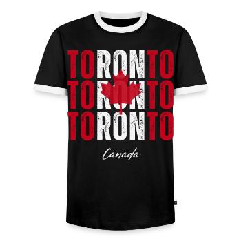 Toronto, Kanada, ich liebe Toronto - Männer Kontrast-T-Shirt - Schwarz/Weiß - Vorne - AI Model Female 172 light (172cm) & AI Model Male 178 light (178cm)