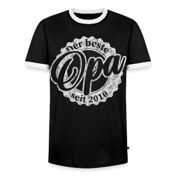 Der Beste Opa seit 2010 - Männer Kontrast-T-Shirt - Schwarz/Weiß - Vorne - AI Model Female 172 light (172cm) & AI Model Male 178 light (178cm)