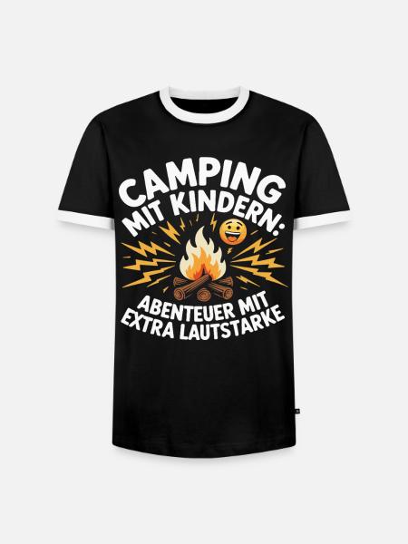 Camping mit Kindern Abenteuer Lautstark - Männer Kontrast-T-Shirt - Schwarz/Weiß