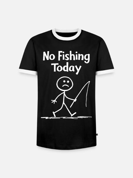 Angler-Frust – Heute kein Fischfang - Männer Kontrast-T-Shirt - Schwarz/Weiß