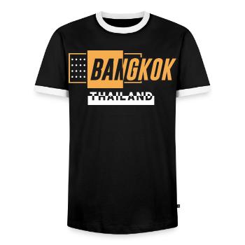 Chemise de voyage Bangkok Thaïlande - T-shirt contrasté Homme - noir/blanc - Devant - AI Model Female 172 light (172cm) & AI Model Male 178 light (178cm)