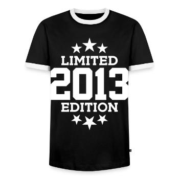 ÉDITION LIMITÉE 2013 13E ANNIVERSAIRE - T-shirt contrasté Homme - noir/blanc - Devant - AI Model Female 172 light (172cm) & AI Model Male 178 light (178cm)