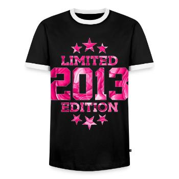 ÉDITION LIMITÉE 2013 13E ANNIVERSAIRE - T-shirt contrasté Homme - noir/blanc - Devant - AI Model Female 172 light (172cm) & AI Model Male 178 light (178cm)
