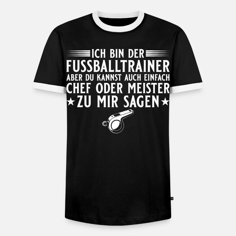 Fußballtrainer Chef oder Meister - Männer Kontrast-T-Shirt - Schwarz/Weiß