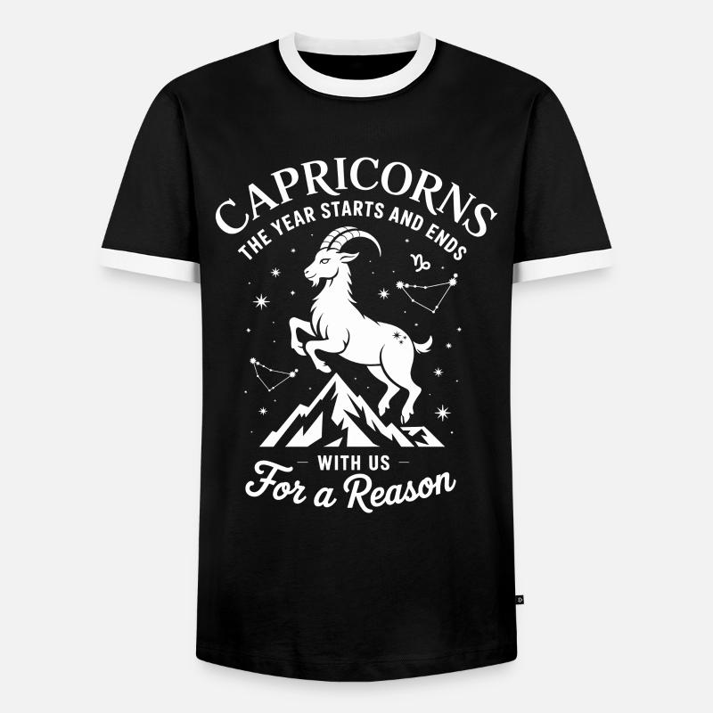 Steinbock Sternzeichen - Männer Kontrast-T-Shirt - Schwarz/Weiß