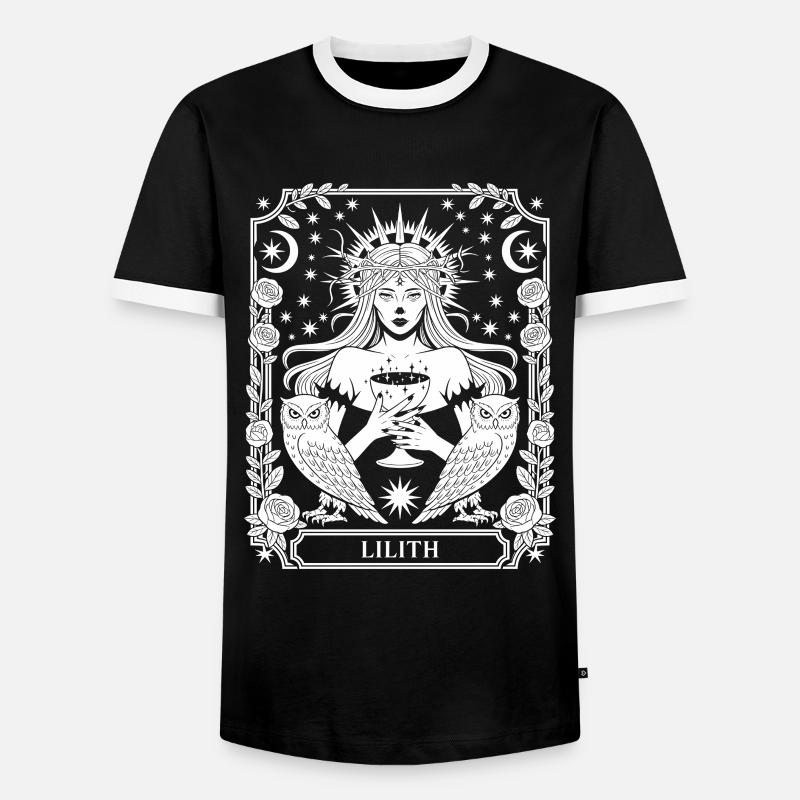 Lilith Moon Star Framing - Men's Ringer Shirt - black/white