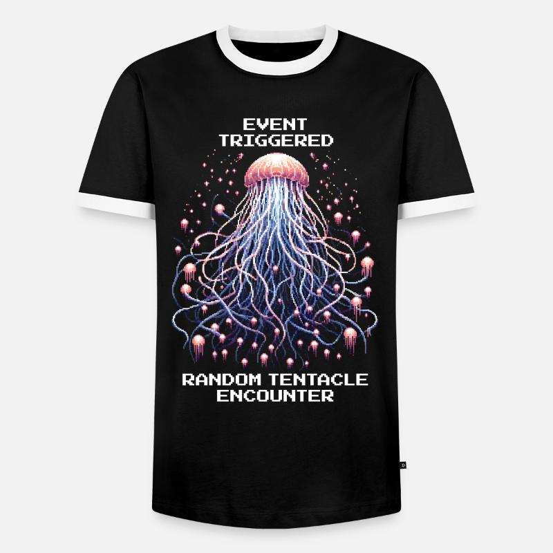 Event Triggered: Random Tentacles | Jellyfish - Men's Ringer Shirt - black/white