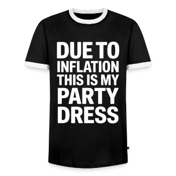 Inflation Robe de soirée Dire - T-shirt contrasté Homme - noir/blanc - Devant - AI Model Female 172 light (172cm) & AI Model Male 178 light (178cm)