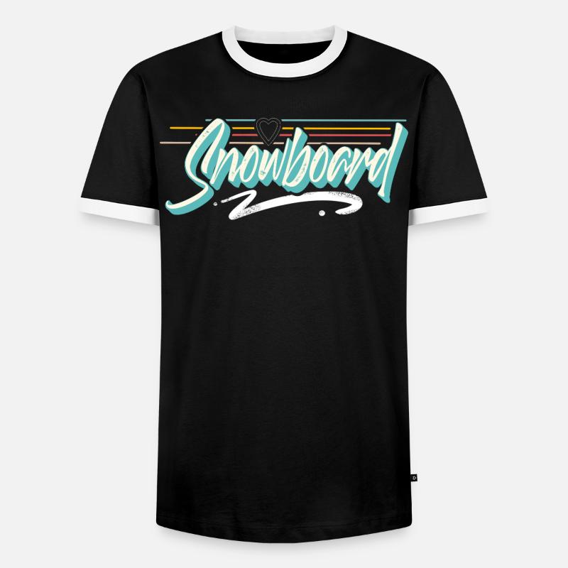 Snowboard - Männer Kontrast-T-Shirt - Schwarz/Weiß