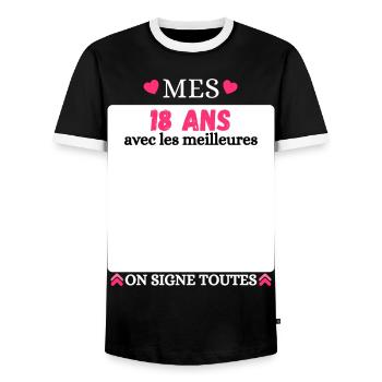 18 Year Old Birthday Girl, My 18 Year Old - Men's Ringer Shirt - black/white - Front - AI Model Female 172 light (172cm) & AI Model Male 178 light (178cm)