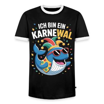 Carnival Carnival Costume, Karnewal, Fasnacht - Men's Ringer Shirt - black/white - Front - AI Model Female 172 light (172cm) & AI Model Male 178 light (178cm)