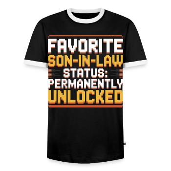 Schwiegermutter Retro Lustiger Schwiegervater - Männer Kontrast-T-Shirt - Schwarz/Weiß - Vorne - AI Model Female 172 light (172cm) & AI Model Male 178 light (178cm)