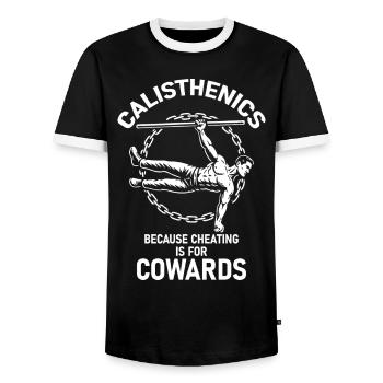 Gymnastique suédoise Fitness Gym Training Entraînement - T-shirt contrasté Homme - noir/blanc - Devant - AI Model Female 172 light (172cm) & AI Model Male 178 light (178cm)
