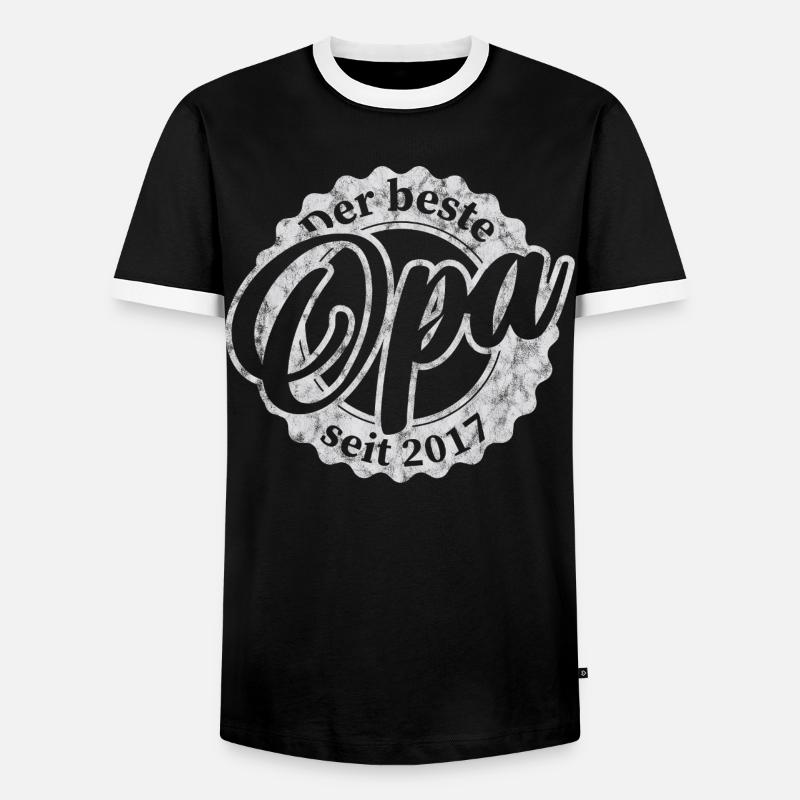 Der Beste Opa seit 2017 - Männer Kontrast-T-Shirt - Schwarz/Weiß