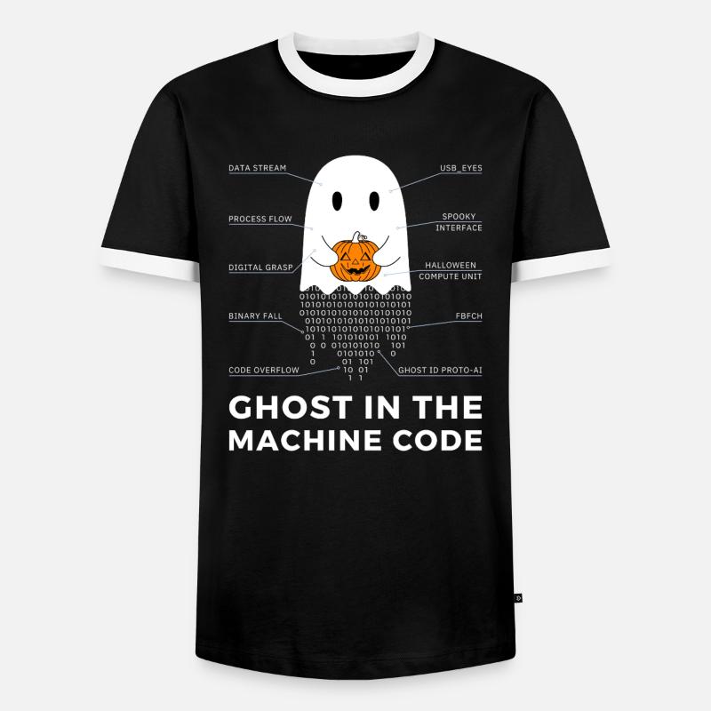 Codeur drôle, programmeur Halloween T-Shirt - T-shirt contrasté Homme - noir/blanc