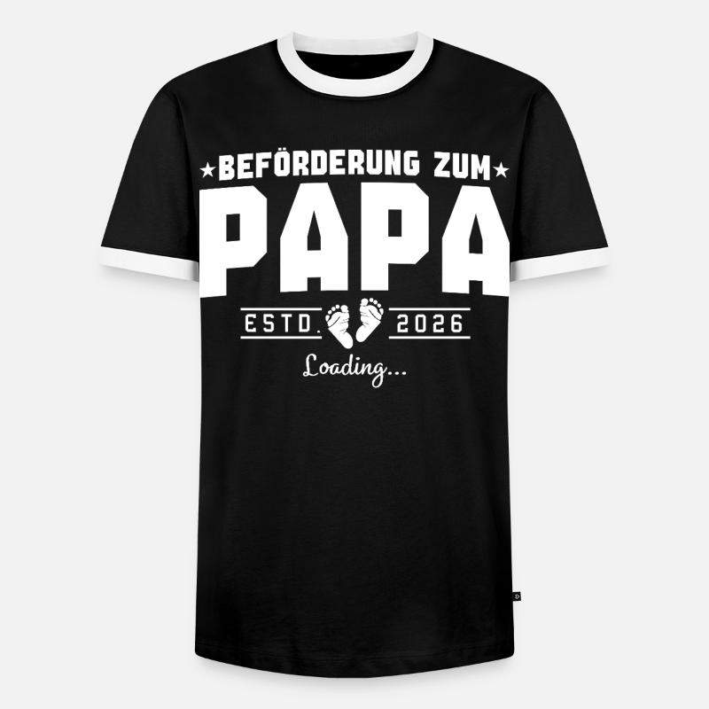 Dad 2026 loading Father-to-be - Men's Ringer Shirt - black/white