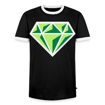 Diamant (pierre précieuse symbole brillant / NEG Gre 3C) - T-shirt contrasté Homme - noir/blanc - Devant - AI Model Female 172 light (172cm) & AI Model Male 178 light (178cm)