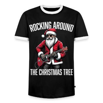 Se balancer autour du sapin de Noël - T-shirt contrasté Homme - noir/blanc - Devant - AI Model Female 172 light (172cm) & AI Model Male 178 light (178cm)