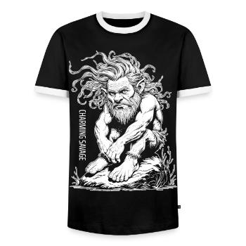 Charmanter Savage #2 Weißes Design - Männer Kontrast-T-Shirt - Schwarz/Weiß - Vorne - AI Model Female 172 light (172cm) & AI Model Male 178 light (178cm)