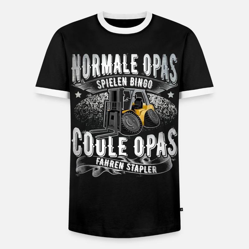 Staplerfahrer Opa - Männer Kontrast-T-Shirt - Schwarz/Weiß