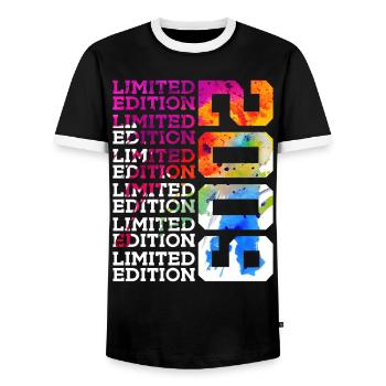 ÉDITION LIMITÉE 2009 17 ANS 17E ANNIVERSAIRE - T-shirt contrasté Homme - noir/blanc - Devant - AI Model Female 172 light (172cm) & AI Model Male 178 light (178cm)
