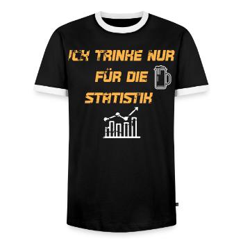 Je ne bois que pour les statistiques - T-shirt contrasté Homme - noir/blanc - Devant - AI Model Female 172 light (172cm) & AI Model Male 178 light (178cm)
