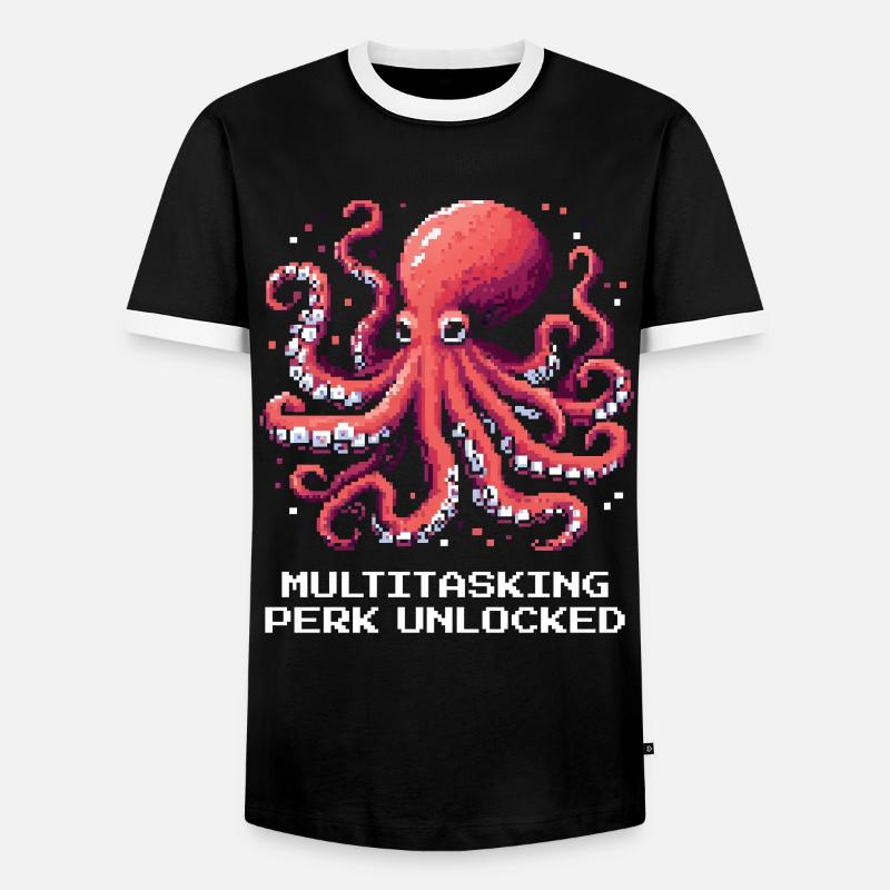 Multitasking Ability Unlocked | Octopus - Men's Ringer Shirt - black/white