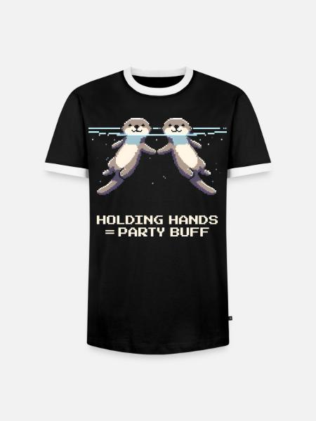 Holding hands = group strengthening | Otter RPG - Men's Ringer Shirt - black/white
