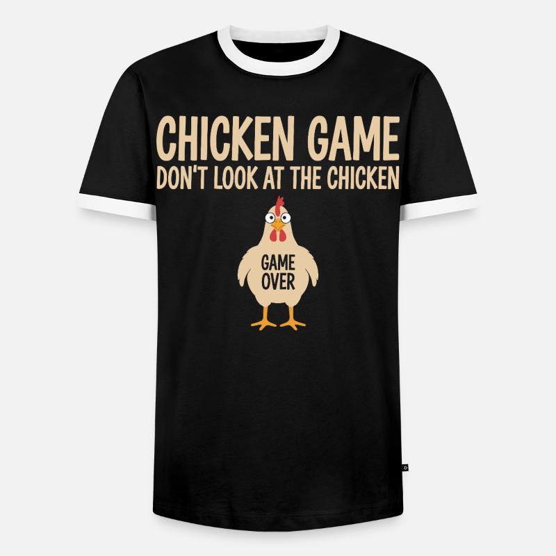 Game Theory Chickens Game - Men's Ringer Shirt - black/white
