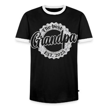 The Best Grandpa since 2025 - Männer Kontrast-T-Shirt - Schwarz/Weiß - Vorne - AI Model Female 172 light (172cm) & AI Model Male 178 light (178cm)