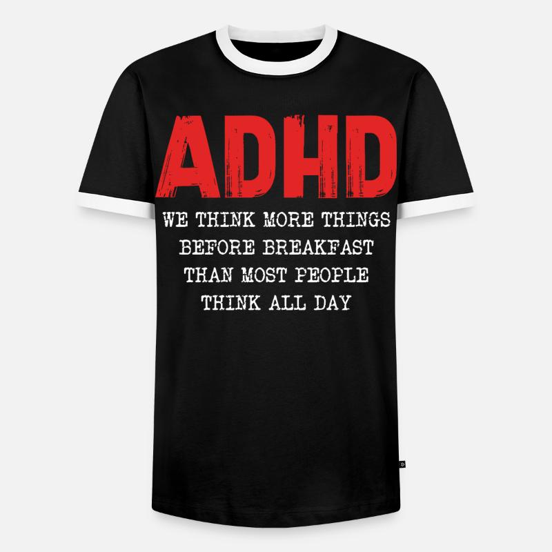 ADHD Gedankenkaskade Morgens - Männer Kontrast-T-Shirt - Schwarz/Weiß