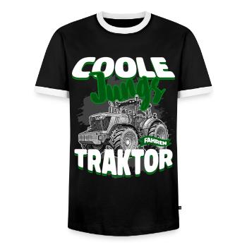 Cool Guys Conduire Tracteur Agriculteur Village Enfant Tracteur - T-shirt contrasté Homme - noir/blanc - Devant - AI Model Female 172 light (172cm) & AI Model Male 178 light (178cm)