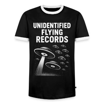 Shirt für DJs, Vinyl-Liebhaber und Musikfans - Männer Kontrast-T-Shirt - Schwarz/Weiß - Vorne - AI Model Female 172 light (172cm) & AI Model Male 178 light (178cm)