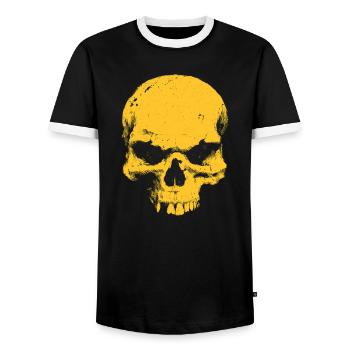 Yellow Skull Contrast - Men's Ringer Shirt - black/white - Front - AI Model Female 172 light (172cm) & AI Model Male 178 light (178cm)