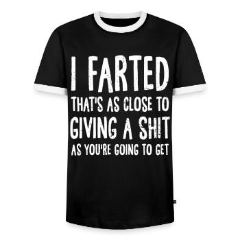 Pet drôle Dire Humour Rétro Citation Sarcastique - T-shirt contrasté Homme - noir/blanc - Devant - AI Model Female 172 light (172cm) & AI Model Male 178 light (178cm)