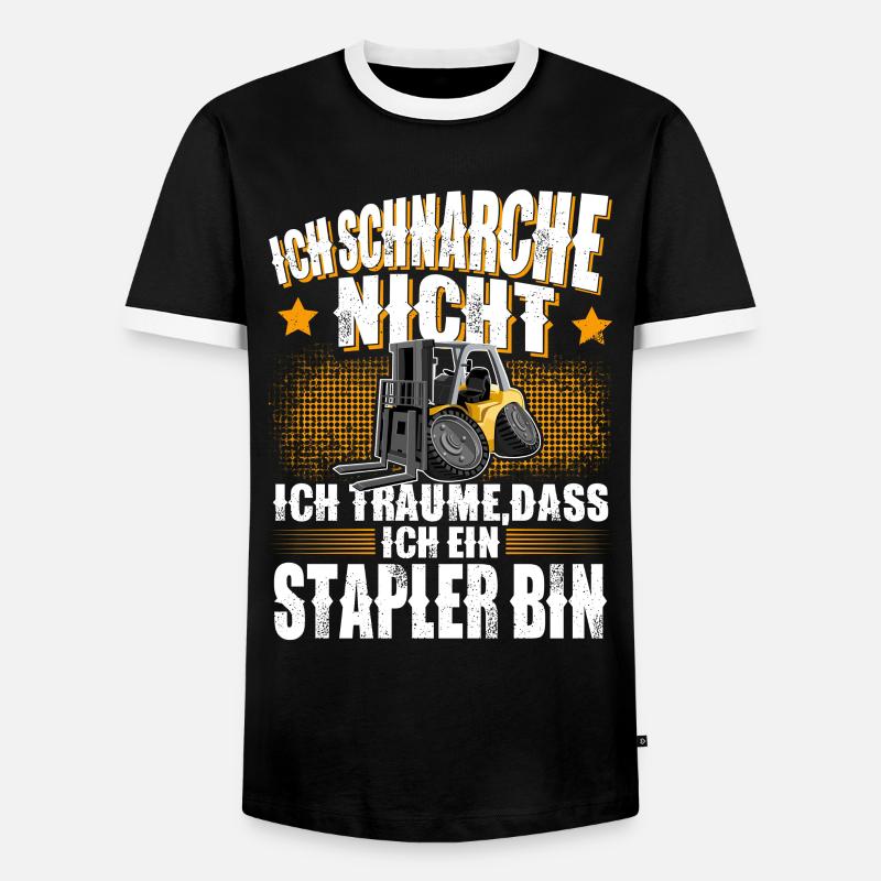 Forklift Stacker - Men's Ringer Shirt - black/white
