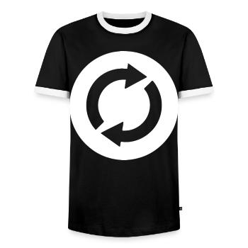 Silhouettes répétitives Conception de pictogrammes - T-shirt contrasté Homme - noir/blanc - Devant - AI Model Female 172 light (172cm) & AI Model Male 178 light (178cm)