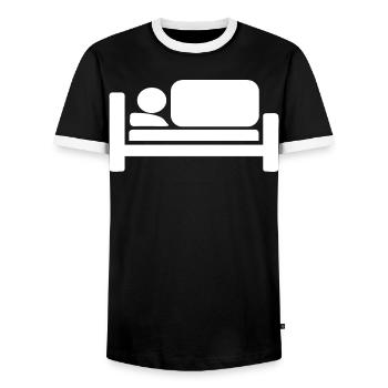 Cool Lit Silhouettes Pictogramme Design - T-shirt contrasté Homme - noir/blanc - Devant - AI Model Female 172 light (172cm) & AI Model Male 178 light (178cm)