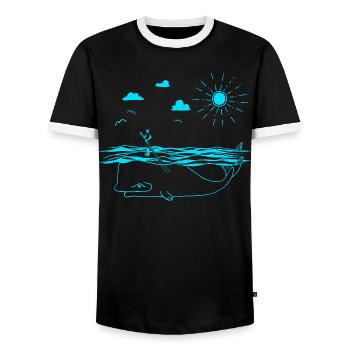 SUP - Men's Ringer Shirt - black/white - Front - AI Model Female 172 light (172cm) & AI Model Male 178 light (178cm)