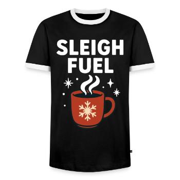 Sleigh Fuel Weihnachten Kaffeebecher Spaß Weihnachtsmann - Männer Kontrast-T-Shirt - Schwarz/Weiß - Vorne - AI Model Female 172 light (172cm) & AI Model Male 178 light (178cm)